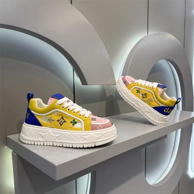 Designer shoes, trendy brand, fashionable fabric color-blocked men's shoes, 2025 Summer bestseller, fashionable high-end lightweight casual shoes