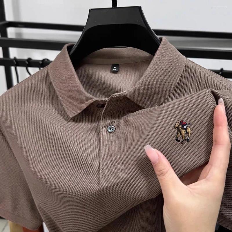 Men's Polos Pure Cotton Summer High-quality Shortsleeved Business Casual Comfortable Polo Shirt Exquisite Embroidery T-shirt