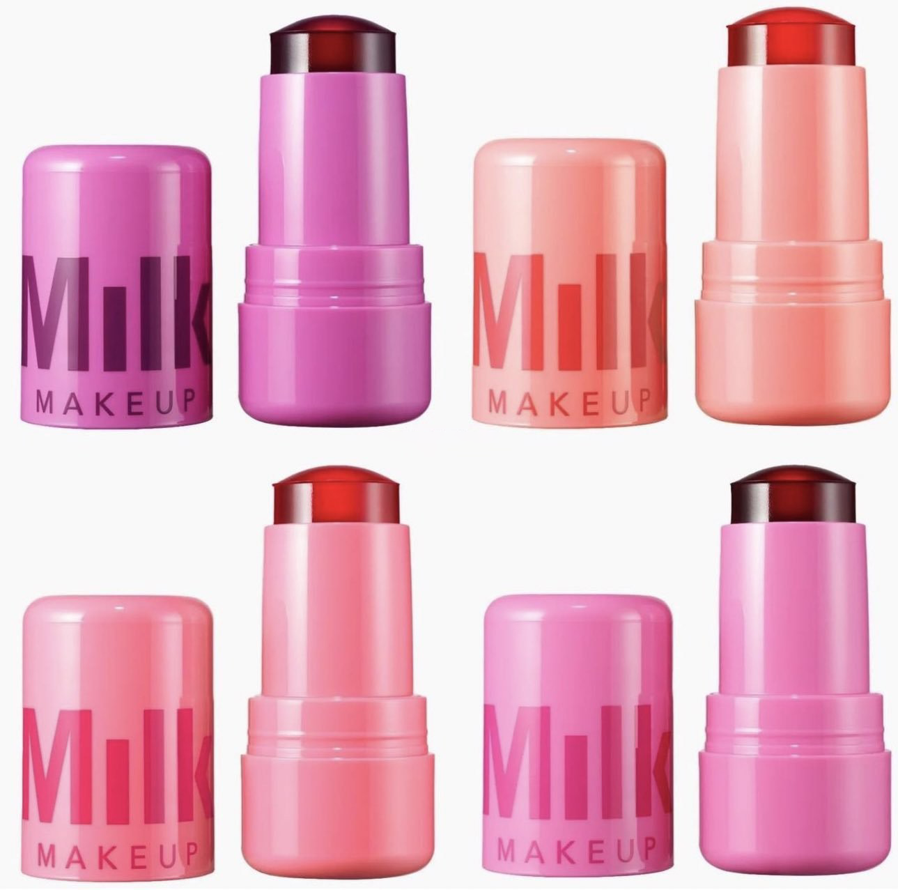 MILK MAKEUP Blush Jelly Lipstick Rouge Cream Stick Lip Face Eye Cheek Blusher Dual-use Transparent Lip Dye Lip 4 Color Good Quality