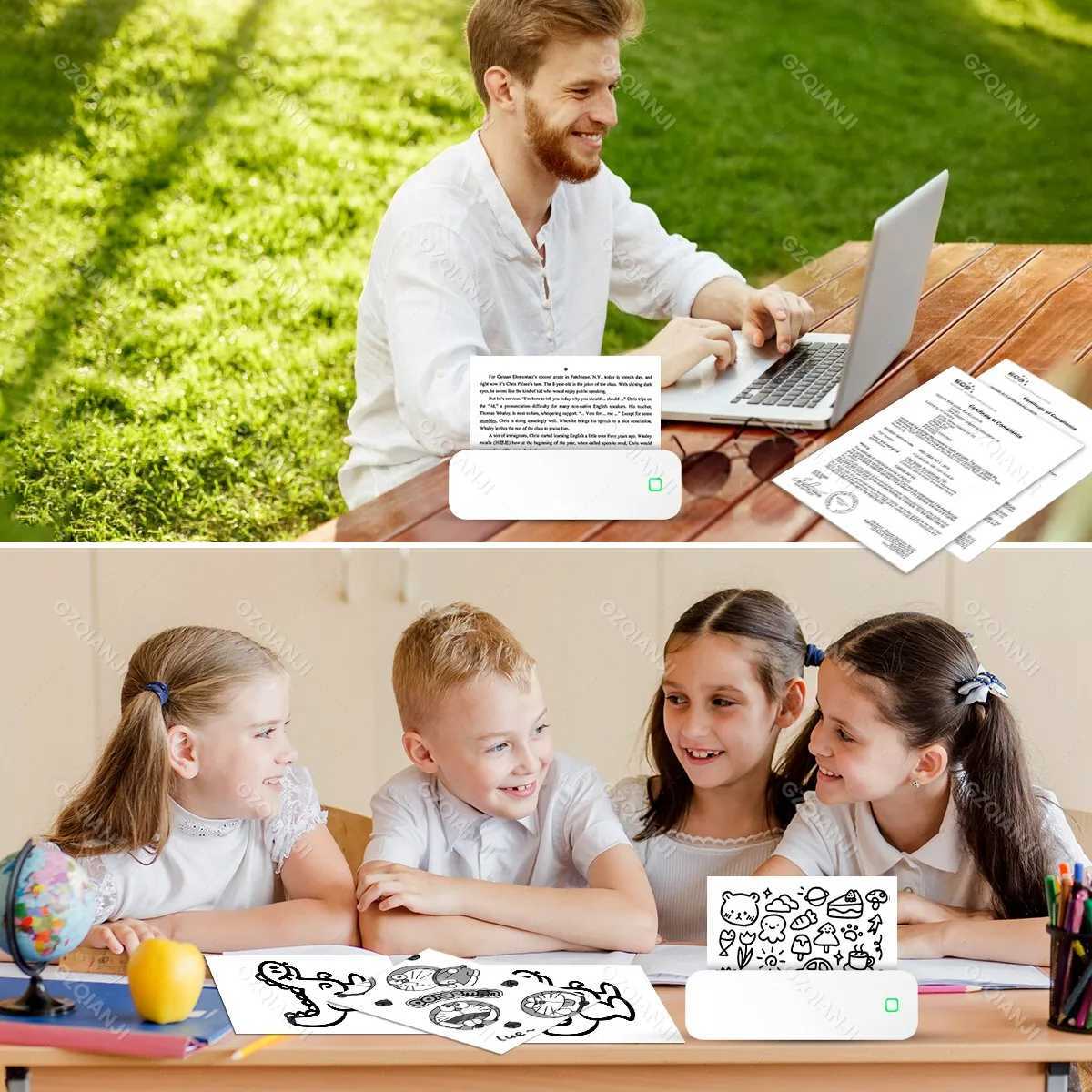 Portable A4 Bluetooth Thermal Printer Inkless Photo PDF Document Printer Memo Note Tattoo Print Wireless Tattoo Stencil Printer R250612
