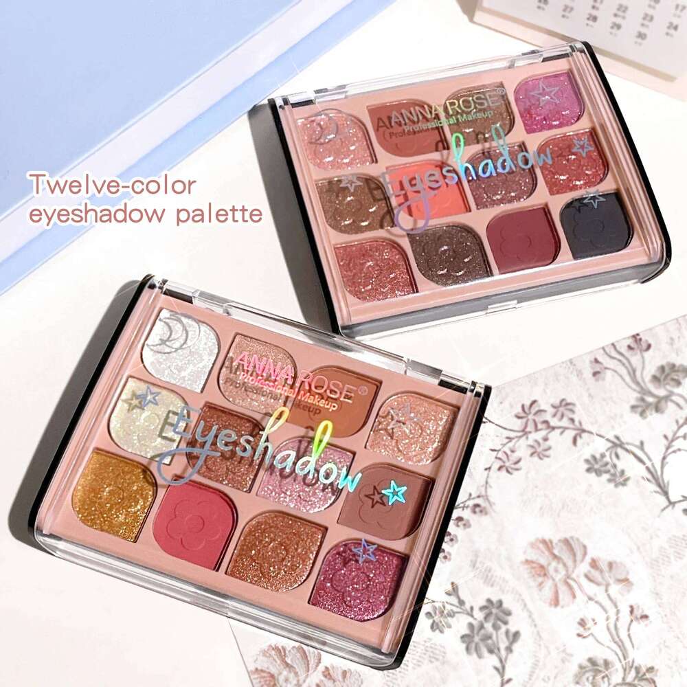 12-Color Korean Eyeshadow Palette Soft Earthy Shades & Pearlescent Mattes for Daily Beauty free shipping