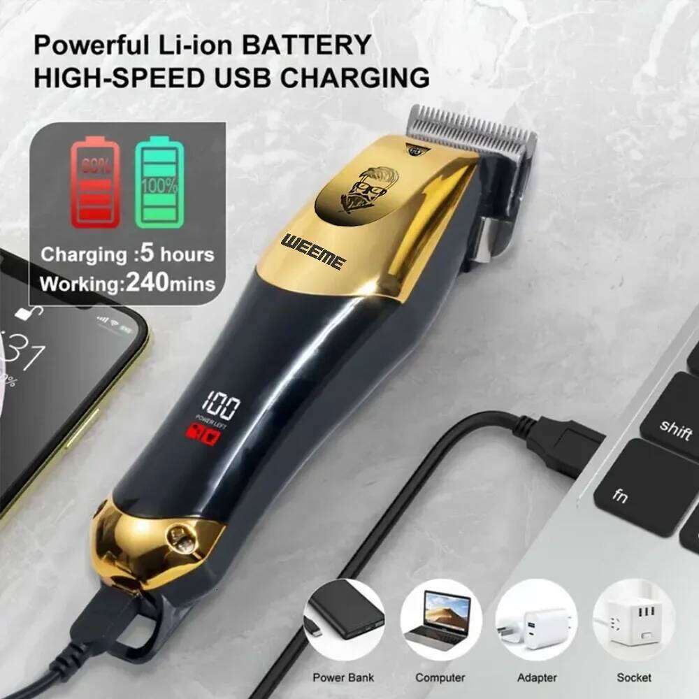 Vintage Clipper Cordless Electric Cutting hine Portable Shaver Barber USB Fast Charging Hair Trimmer For Hairdresse free shipping