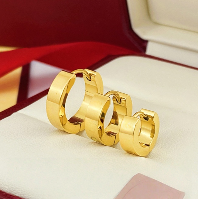 Fashion Designer Earring Gold Designer Studs Ear Clip Luxury Jewelry Size 9mm 12mm Ladies Earring Sterling Silver Ear Ring for Women Love Jewelry Never Fade