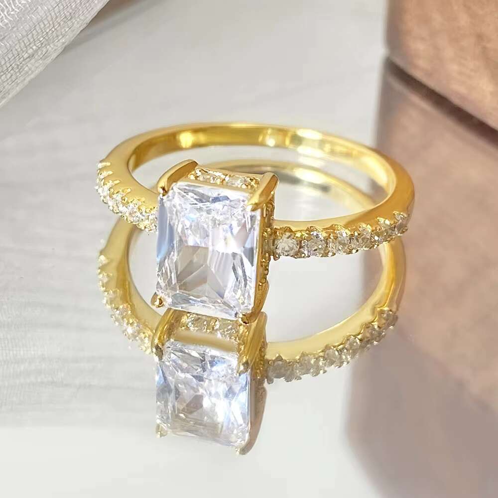 FOXI Jewelrys Luxury High Quality 5A CZ Baguette Ring Pure 925 Silver for Womens Wedding Engagement Classic Style for Parties