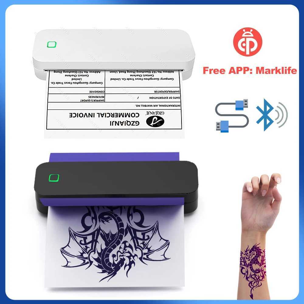 Portable A4 Bluetooth Thermal Printer Inkless Photo PDF Document Printer Memo Note Tattoo Print Wireless Tattoo Stencil Printer R250612