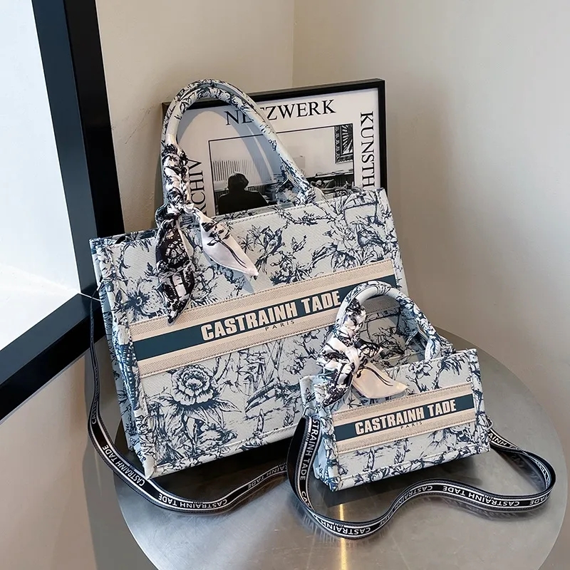 2025 New Designer Bag Totes Women Fashion Stylish High-End Ladies' Embroidered Shoulder Bags - Durable Textured Design Large Capacity Shopping Ba