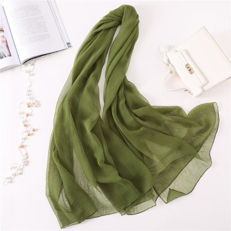 T953 solid color silk scarf sunscreen shawl versatile scarf silk ladies holiday beach towel headscarf thin