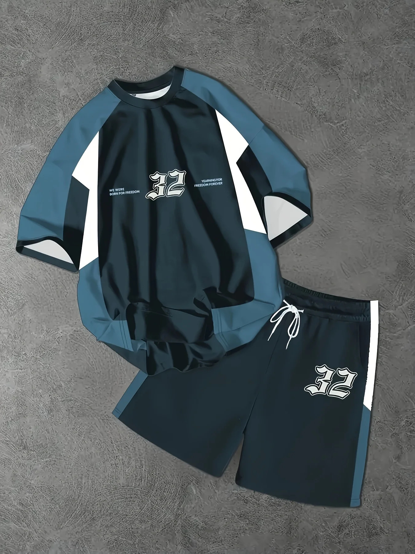 The summer mens suit a casual and sporty shortsleeved shirt with letter prints breathable quickdrying polyester 250612