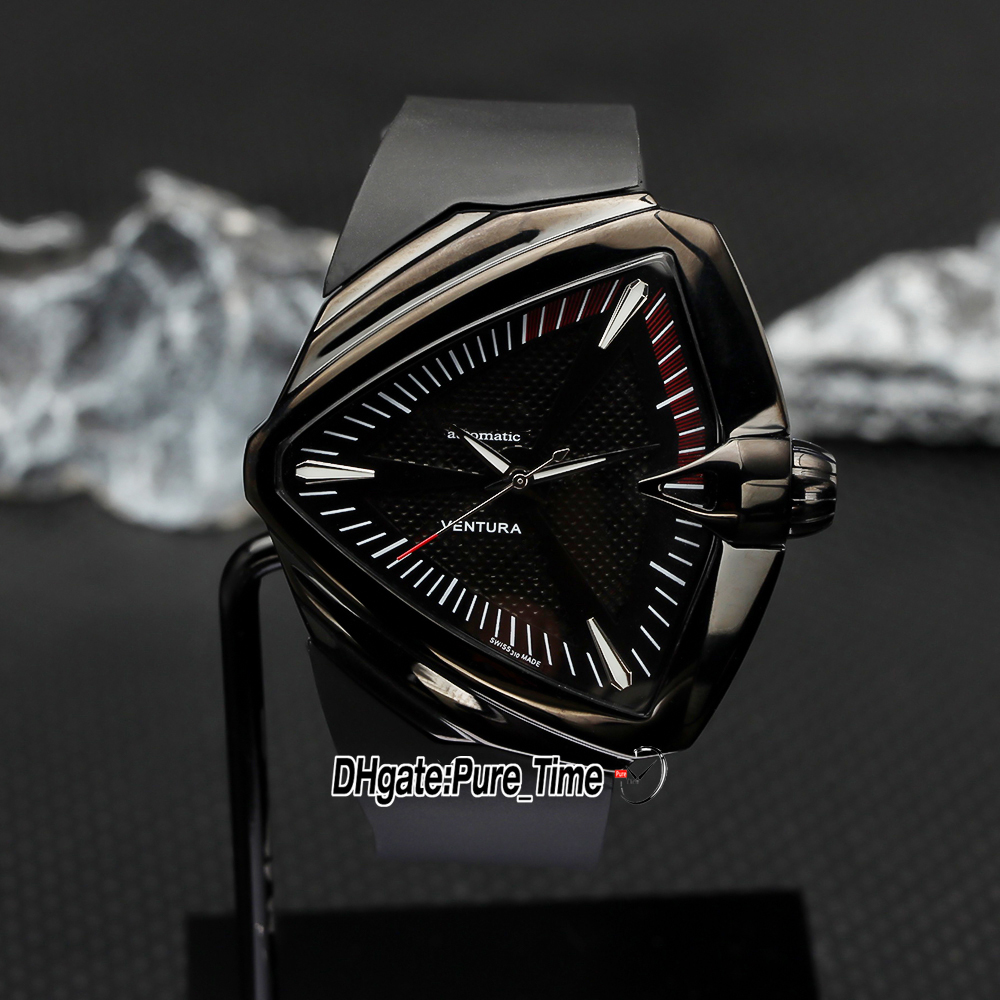 Special Prices 45mm Ventura H24615331 Automatic Mens Watch H24655331 Black Dial PVD Black Steel Case Rubber Strap Gents Watches Pure_Time Z02