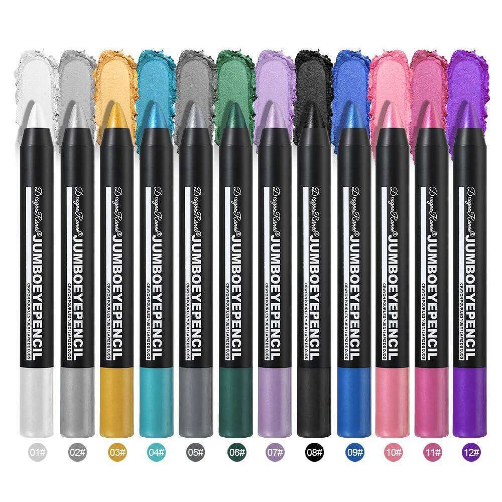12 Colors Long-lasting Eyeshadow Pencil Waterproof Pigment Blue ple Black Shadow Stick Women Fashion Colorful Eye Makeup free shipping