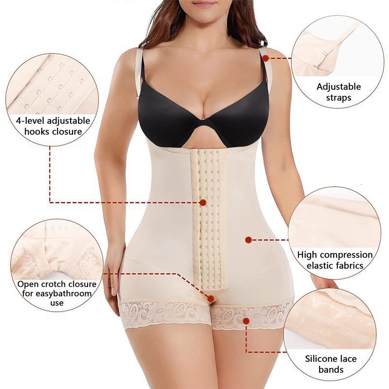 Fajas Colombianas High Compression Body Shaper with Bones Slimming Waist Trainer Shapewear Post Surgery Butt Lifter Shaper 241211