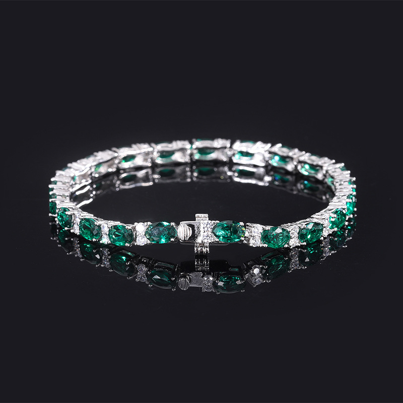 Chic S925 Solid Sterling Silver Ladies' Bracelet With Resin Diamonds - Versatile Piece Suitable For Formal Events