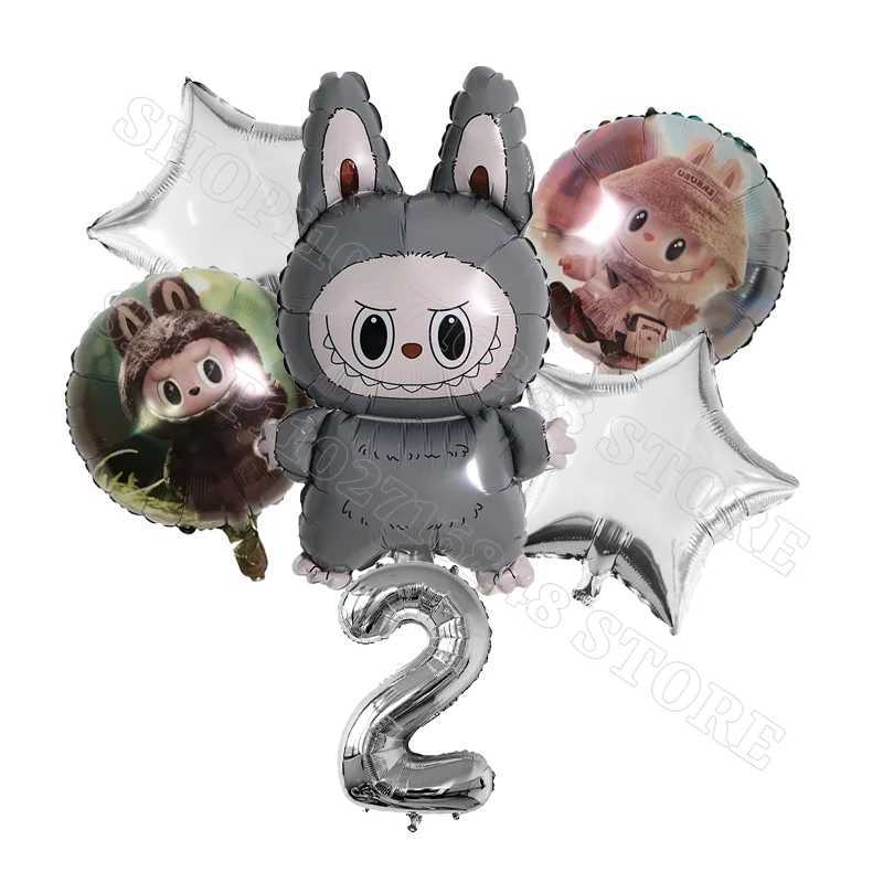 Labubu Baby Birthday Par Balloons Decorations Baby Shower Balloon Decoration Cute Balloons Character Peripherals GiftsXJ250612