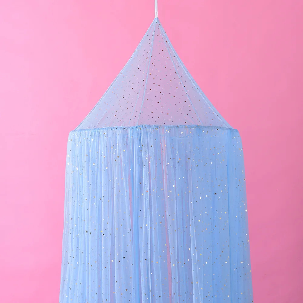 Baby Mosquito Net for Girls Boys Children Bed Canopy Sequined Star Mesh Princess Crib Hung Dome 250604z