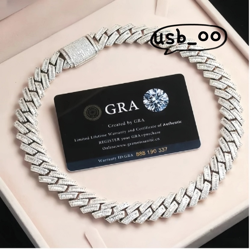 OACOCA Moissanite Cuban necklace Pendant Vvs Moissanite Diamond Iced Out Pass Diamond Test Hip Hop Chains for Men Jewelery