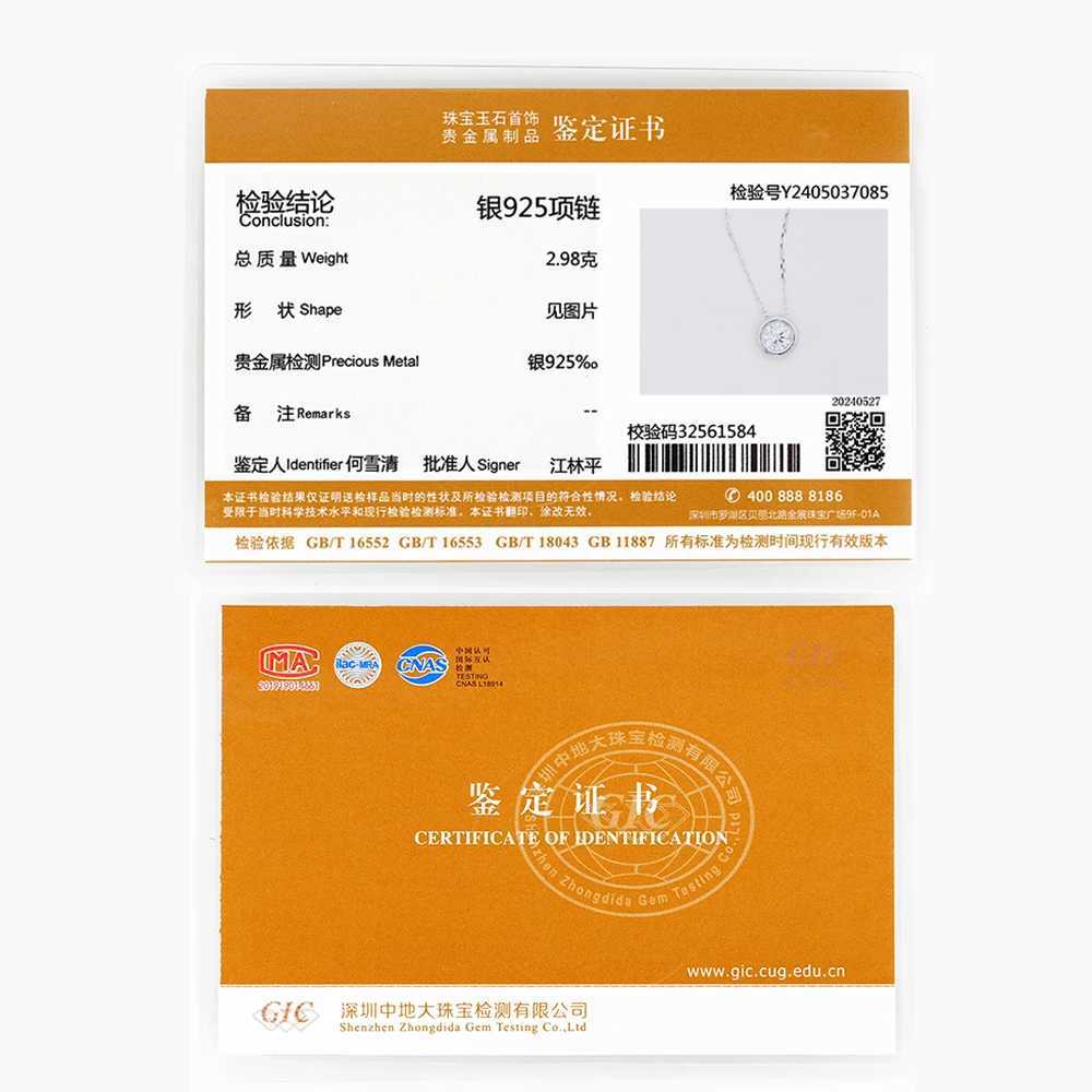 Lnngy 6.5mm Round Bezel Moissanite Pendant Necklace For Women 925 Sterling Silver Clavicle Chain Necklaces Jewelry Collare Mujer W250612