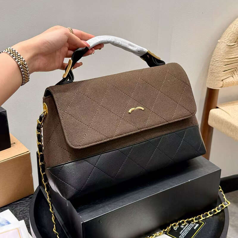 25A Designer Briefcase Woman Handbags Large Crossbody Bags Suede Coffee Leather 2025 Chain Shoulder Bag Fashion Ladies Casual Tote