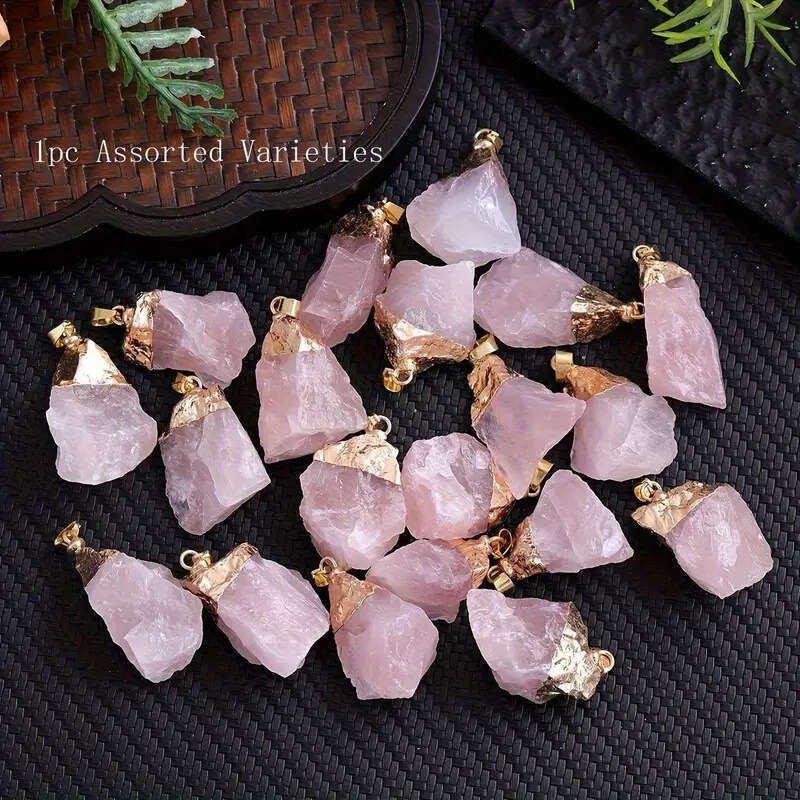 Natural Irregular Crystal Rough Gold-Plated Necklace DIY Accessories Hanging Ornament Amethyst Pendant