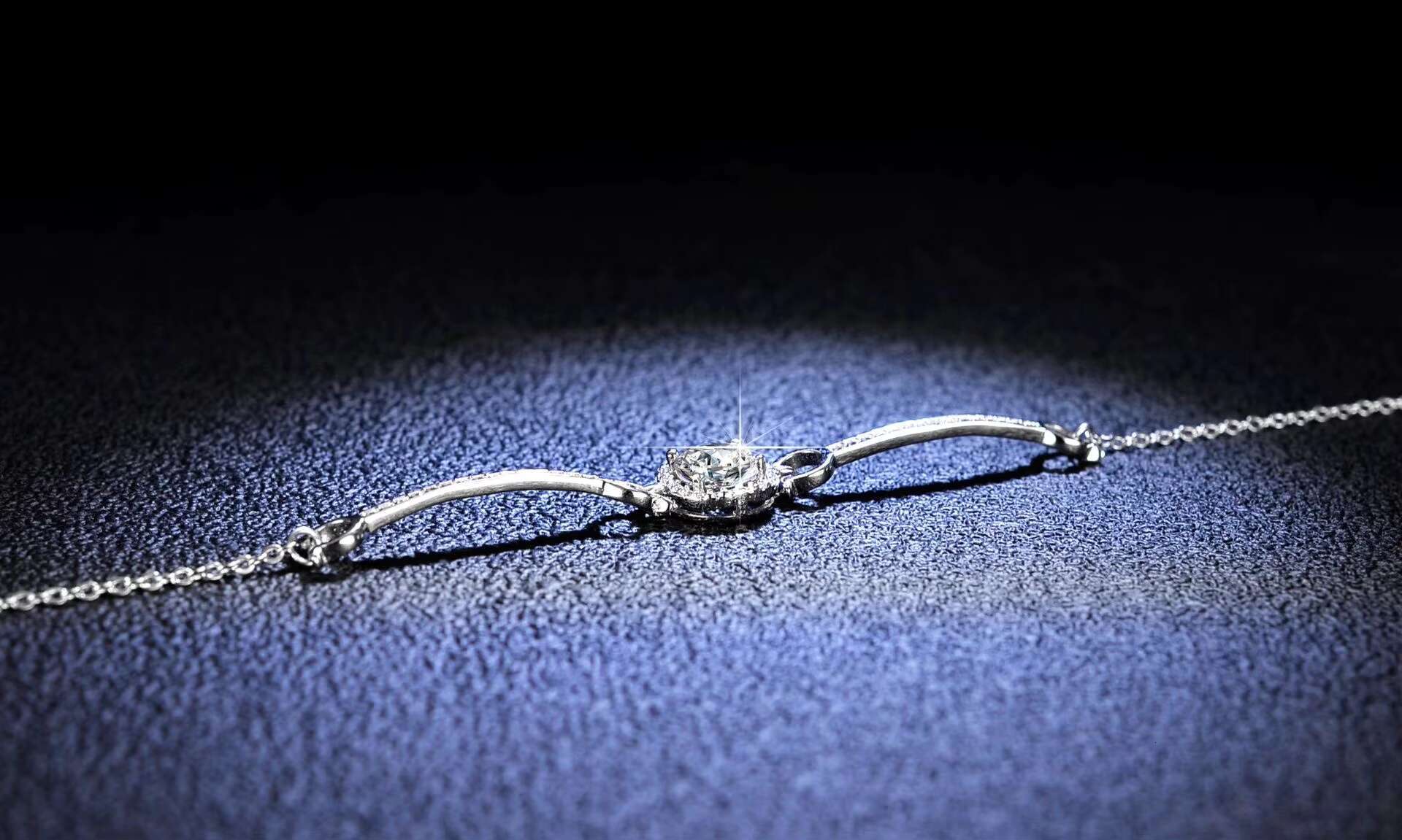 Hot Sale Moissanite Diamond Bracelets VVS 1CT 6.5mm Round Shape 925 Sterling Silver Chain for Women Wedding Fashion Jewelry