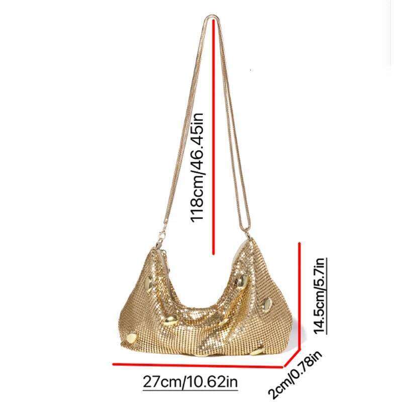 Women's Bags Designer New Gold Underarm Banquet Fashion Design Shoulder Crescent Bag