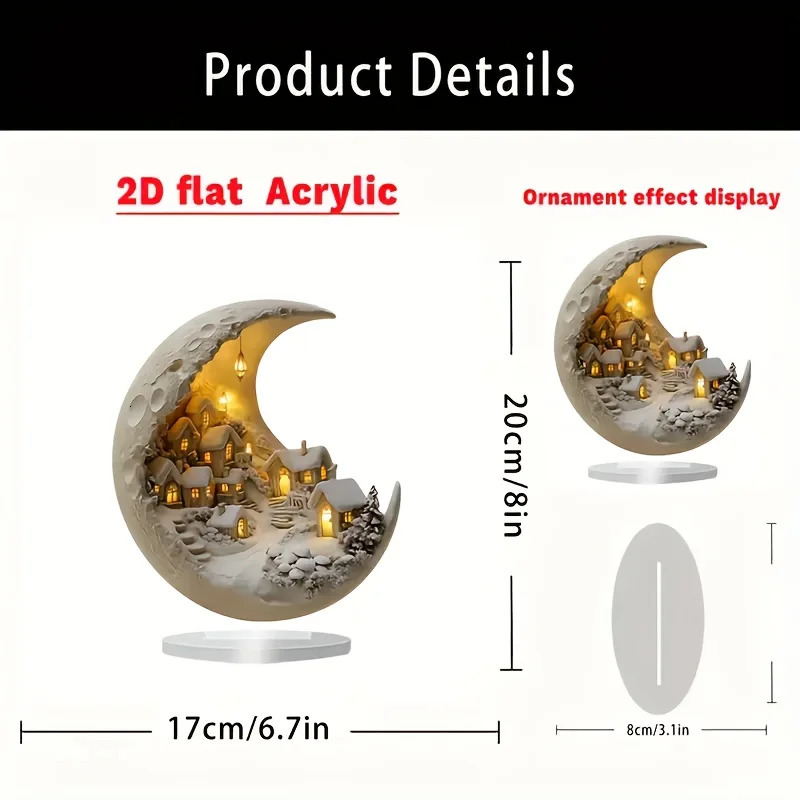 Christmas Xmas Tree Desktop Ornament Moonhouse DIY 2D Decoration Wooden Merry Christmas Signs Plaque Years Party Gifts 250606