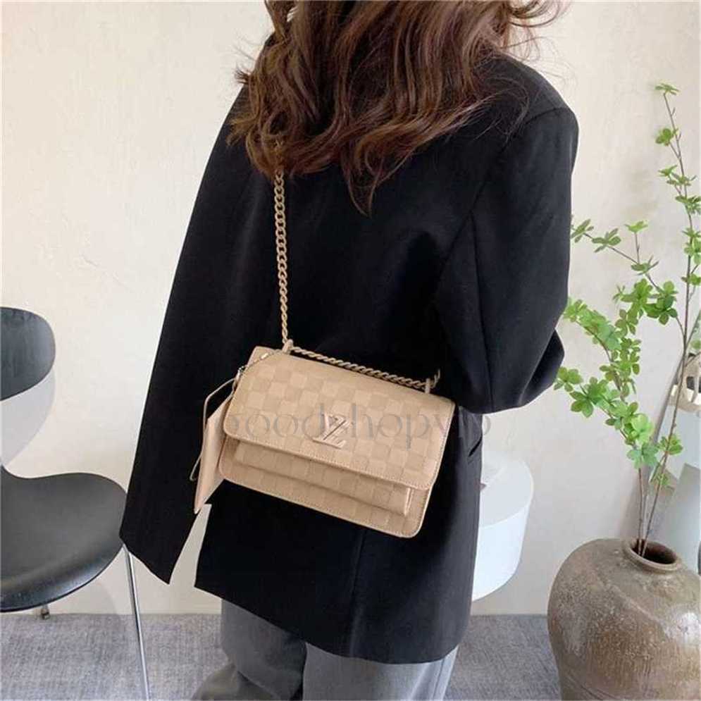 High quality Handbags Bag for women New texture embossed plaid shoulder small square Chain strap Crossbody Designer trend High-quality online retail and wholesale