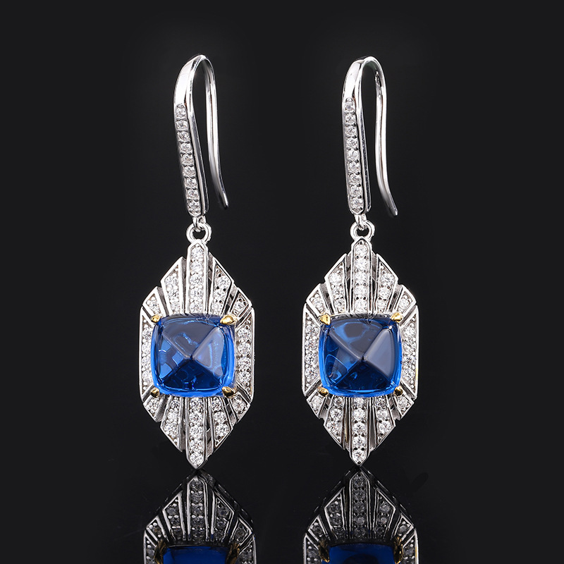 Chic S925 Silver Candied Topaz-Inspired Jewelery Trio Luxury Ring + Ear Stack Pieces Ideal For Formal Events