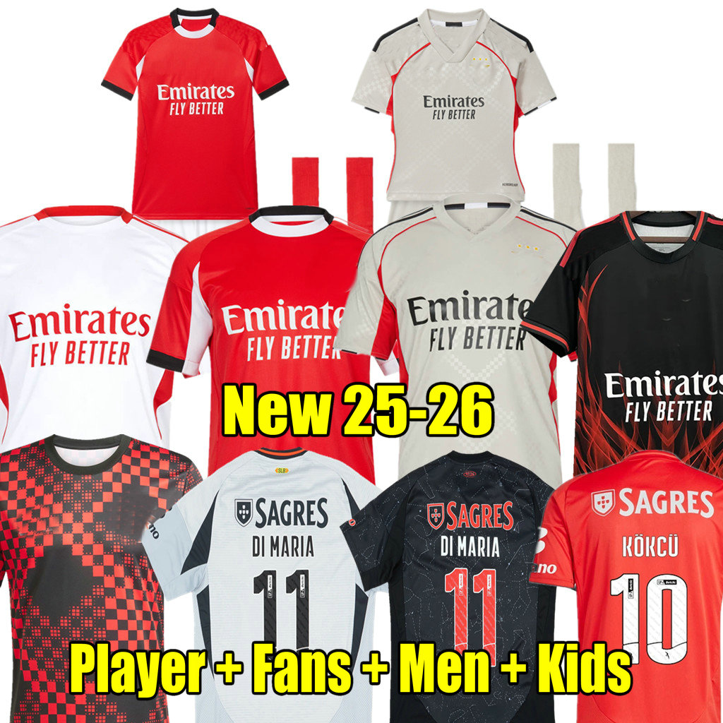 3XL 4XL 24 25 26 BenficaSE DI MARIA Soccer Jerseys Club Cup 2025 2026 AKTURKOGLU KOKCU BESTE AMDOUNI FLORENTINO A.CABRAL men kids kit sets football shirts PAVLIDIS