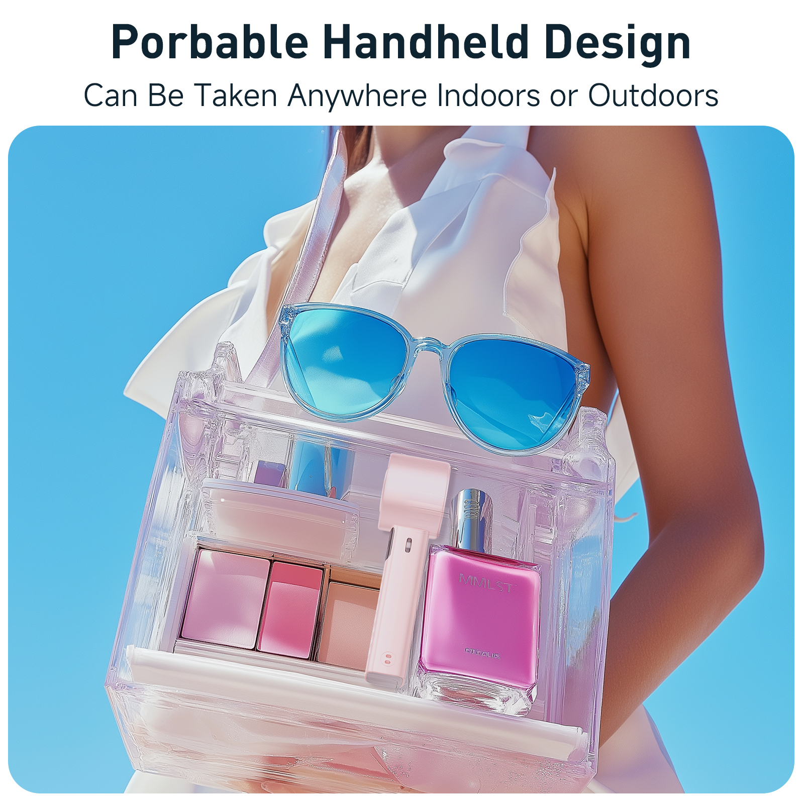 Rechargeable Handheld Fan with LCD Display - 1-199 Speed Adjustable, Portable Personal Cooling Fan for Travel, Office, Camping & Outdoor Use