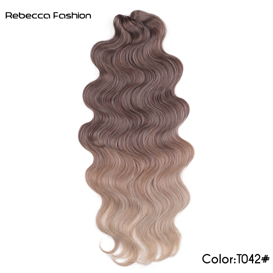 Magic Body Wave Crochet 24Inch Soft Long Synthetic Goddess Braids Natural Wavy Ombre Blonde Hair Extensions