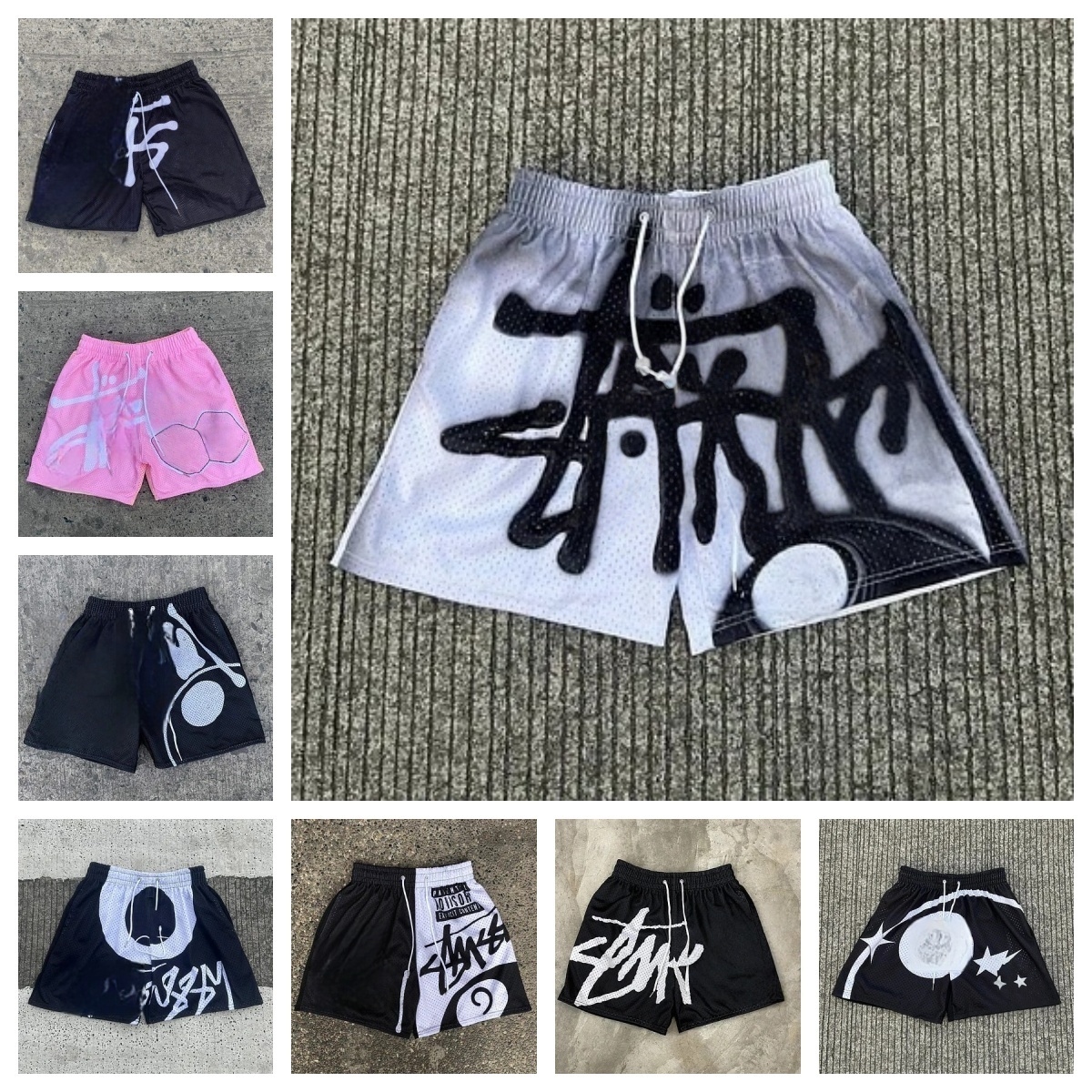 Designer Men's Shorts 3D Printed Men's Summer Vacation Sports Shorts with Mesh Breathable Loose Drawstring Casual Beach Pants Size S-4XL