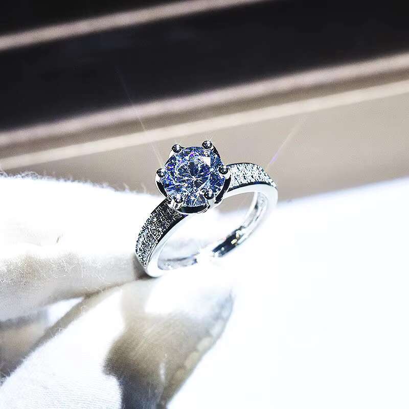 GOLD SILVER Island Gold Filled Ring for Women Anillos De Bizuteria White 2 Carats Diamond Anillos Mujer Pave Setting Jewelry