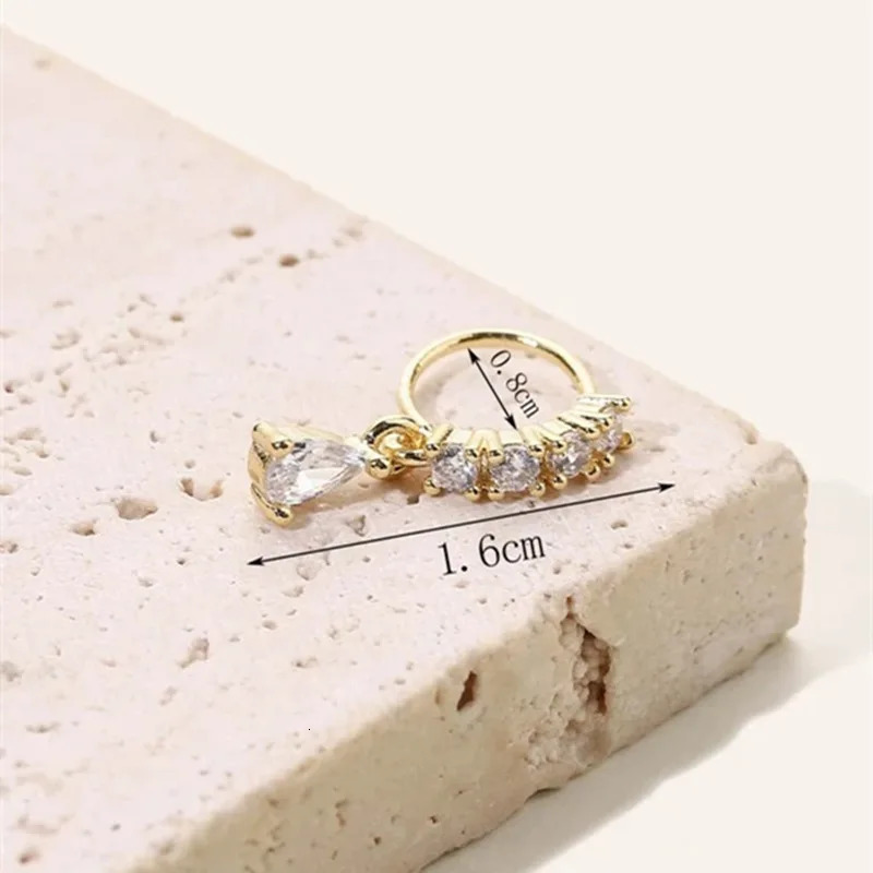 Crystal Zircon Decor Nose Ring Hoop for Women Piercing Nariz Cartilage Earrings Dangling Nose Piercing Septum 250611