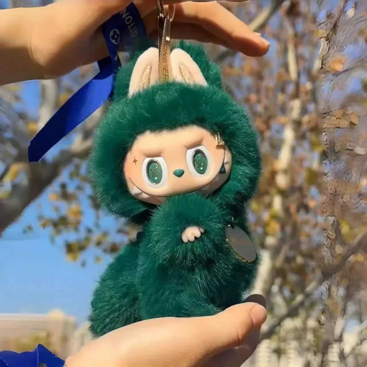 High Quality Zimomo Little Leader Labubu Change Baby Green Limited Edition Plush Vinyl Labubu Doll Pendant Gift X250612