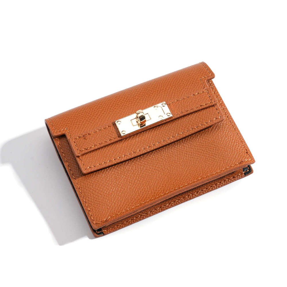 Women's Small Square Solid Color Simple PU High-end Card Holder Korean Style New Compact Large Capacity Multi-card Slot Wallet