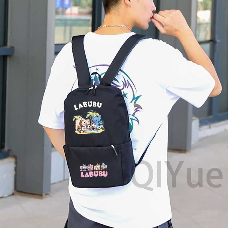 2Pcs/set Cute Labubu Backpack for Boy Girl Zimomo Rucksack School Student Backpack 750Ml Outdoor Sports Water Bottle Mini Bags X250612