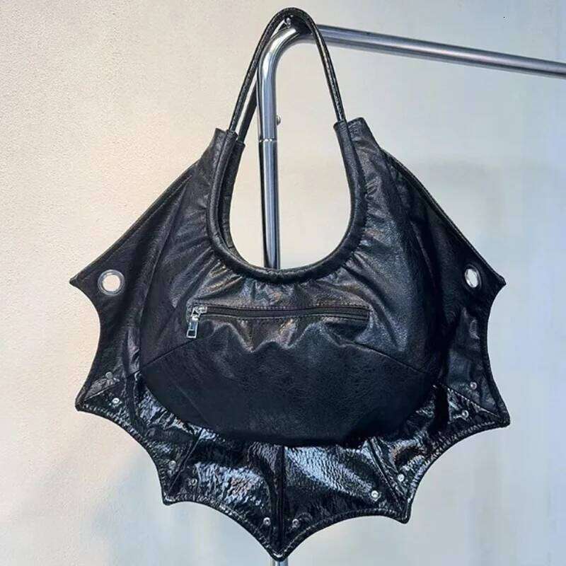 Women's Bags New Black Women Shoulder Vintage Punk Goth Fashion Designer Pu Leather Tote Bag Large Capacity Rivet Handbag