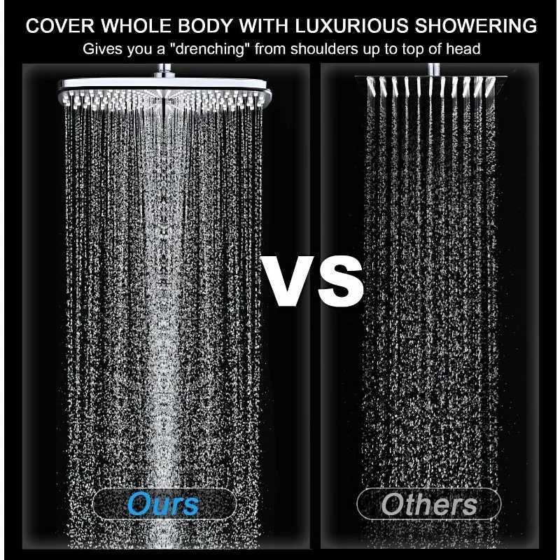 High Pressure Rain Shower Head Upgrade Shower Heads with Handheld Spray Combo with Fixed Showerhead X250612