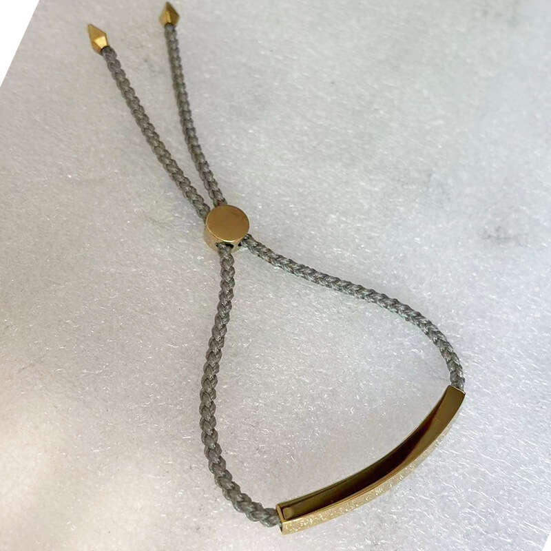 DIY Stainless Steel Bent Tube Adjustable Braided Rope Trendy Couple Wearing Bracelet