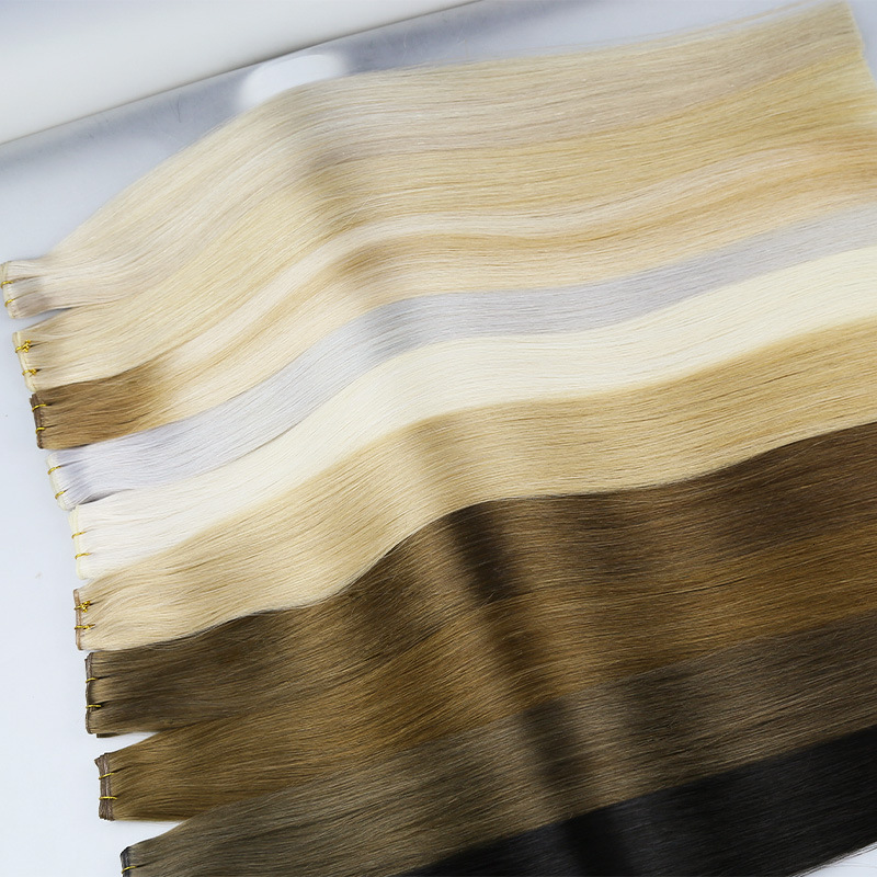 Hair Wefts Straight Human Weaves Brazilian Remy Bundles Sew In Weft s Blonde 50g 12"24" Natural 230214