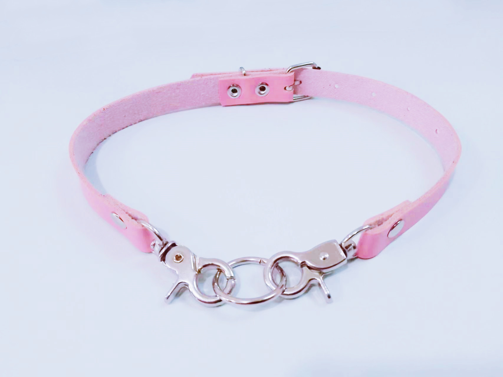 Choker 5PCS/LOT Y2K hip-hop leather Rock Contrast Fluorescent Alien Pendant pink Chain Necklace
