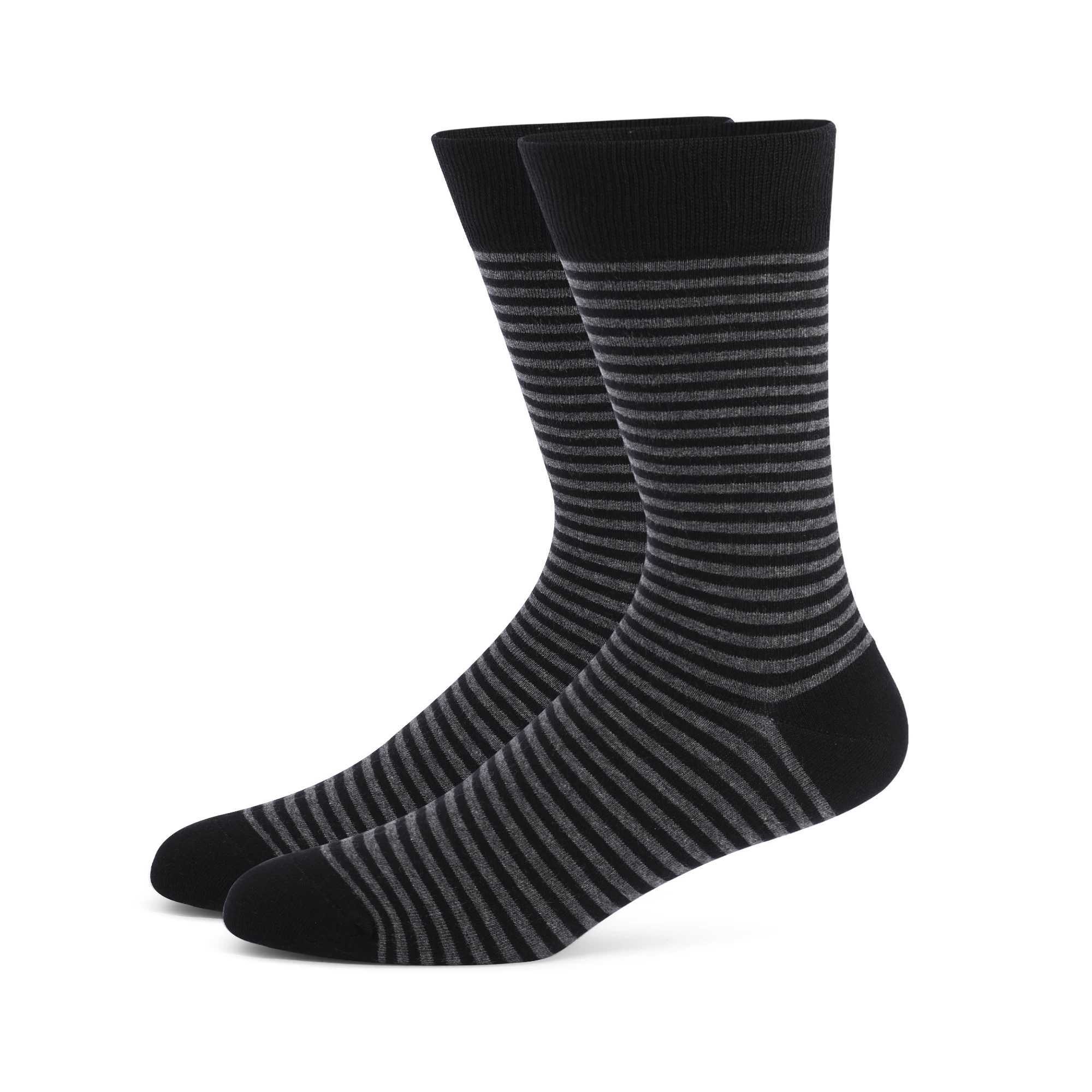 5-6 Pairs 2024 New Simple Large Size Men Dress Socks High Quality Black Gray Stripe Argyle Cotton Casual Socks Size EU41-48 T250612