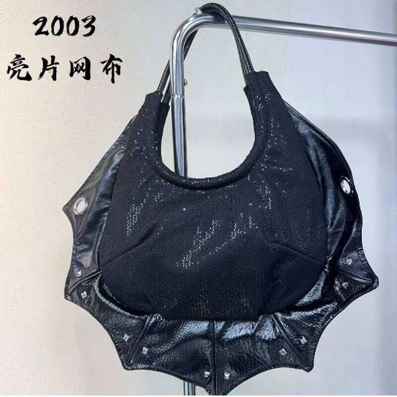 Women's Bags New Black Women Shoulder Vintage Punk Goth Fashion Designer Pu Leather Tote Bag Large Capacity Rivet Handbag