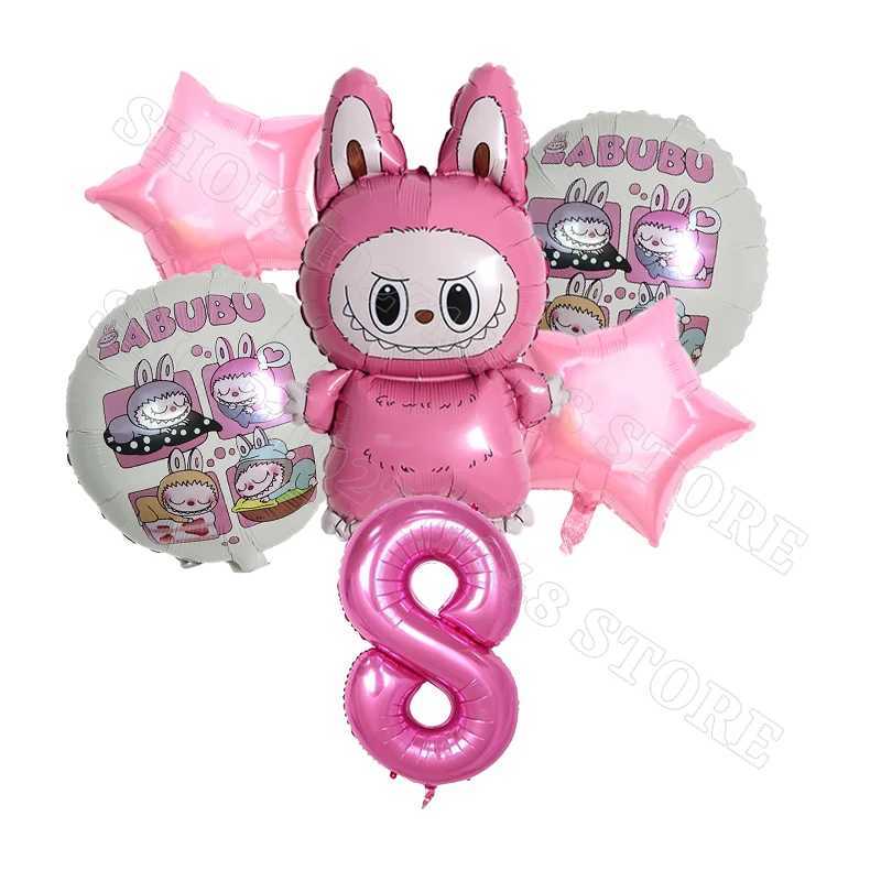 Labubu Baby Birthday Par Balloons Decorations Baby Shower Balloon Decoration Cute Balloons Character Peripherals GiftsXJ250612