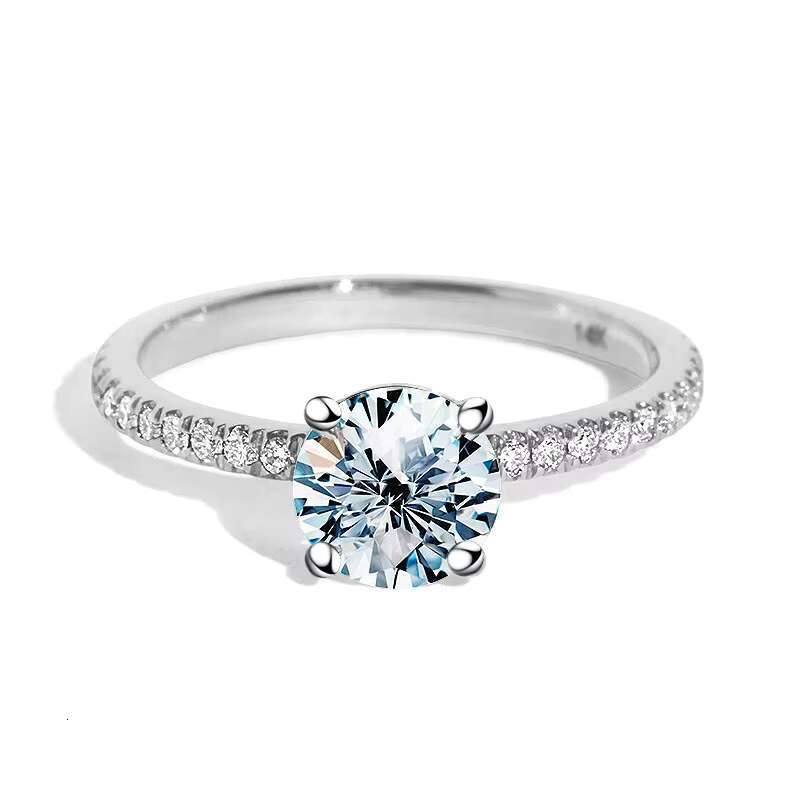 Wholesale Fine Jewelry Trendy 925 Sterling Silver 2 3 5 CT Ct Moissanite Diamond Big Solitaire Wedding Ring for Women