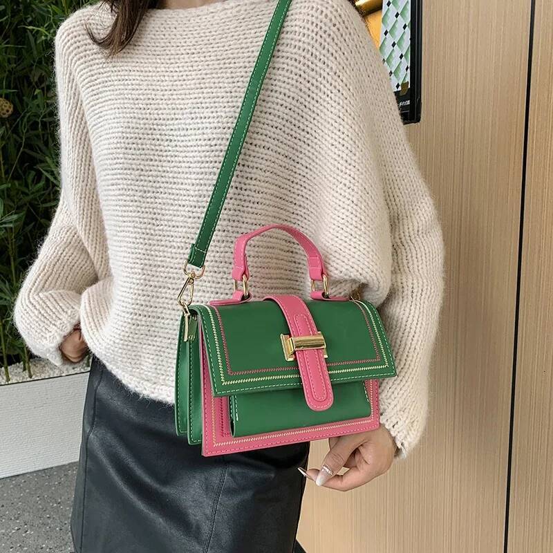 Free Shipping 2025 New Designer Bag Contrasting Color Pu Leather Women's Handbag Exquisite And Practical Wallet Top-quality Shoulder Bag