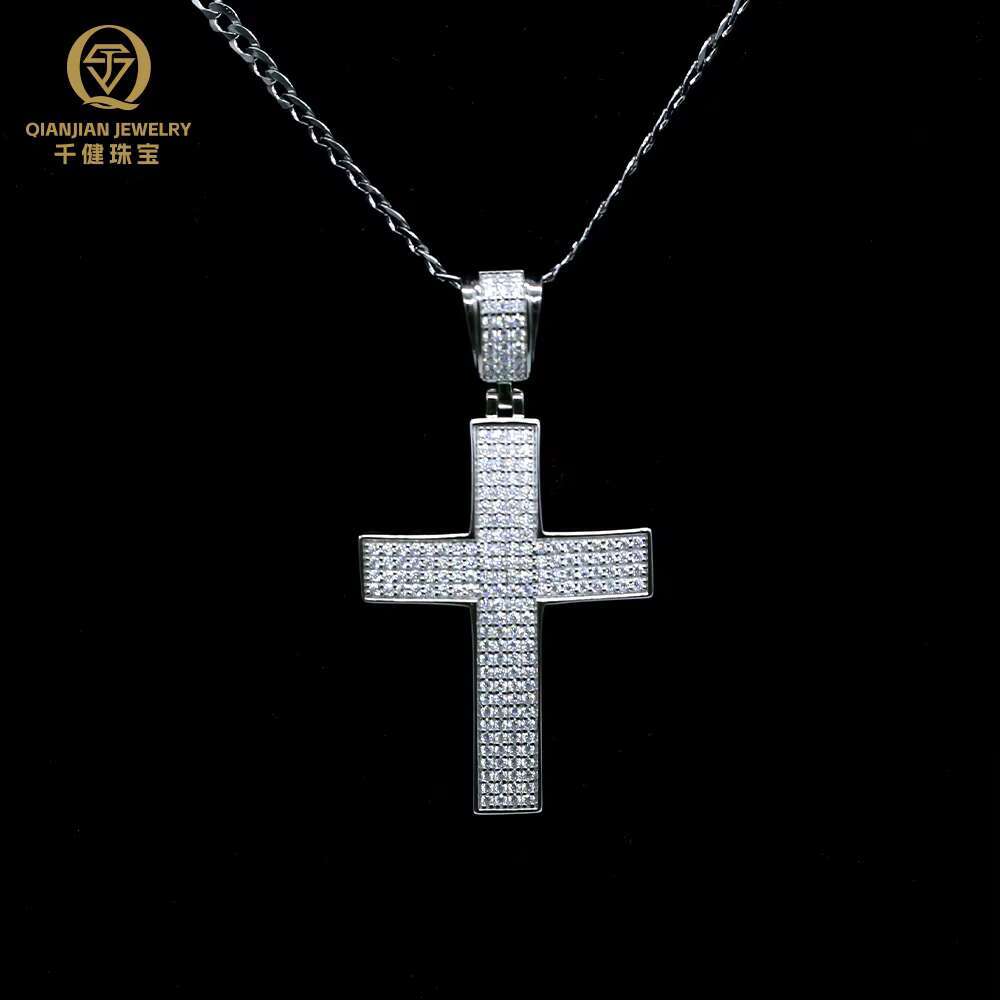 Fsat Delivery 925 Silver Iced Out Pendant Cross Moissanite Pendant Fashion Style Hip Hop Jewelry for Men/Women
