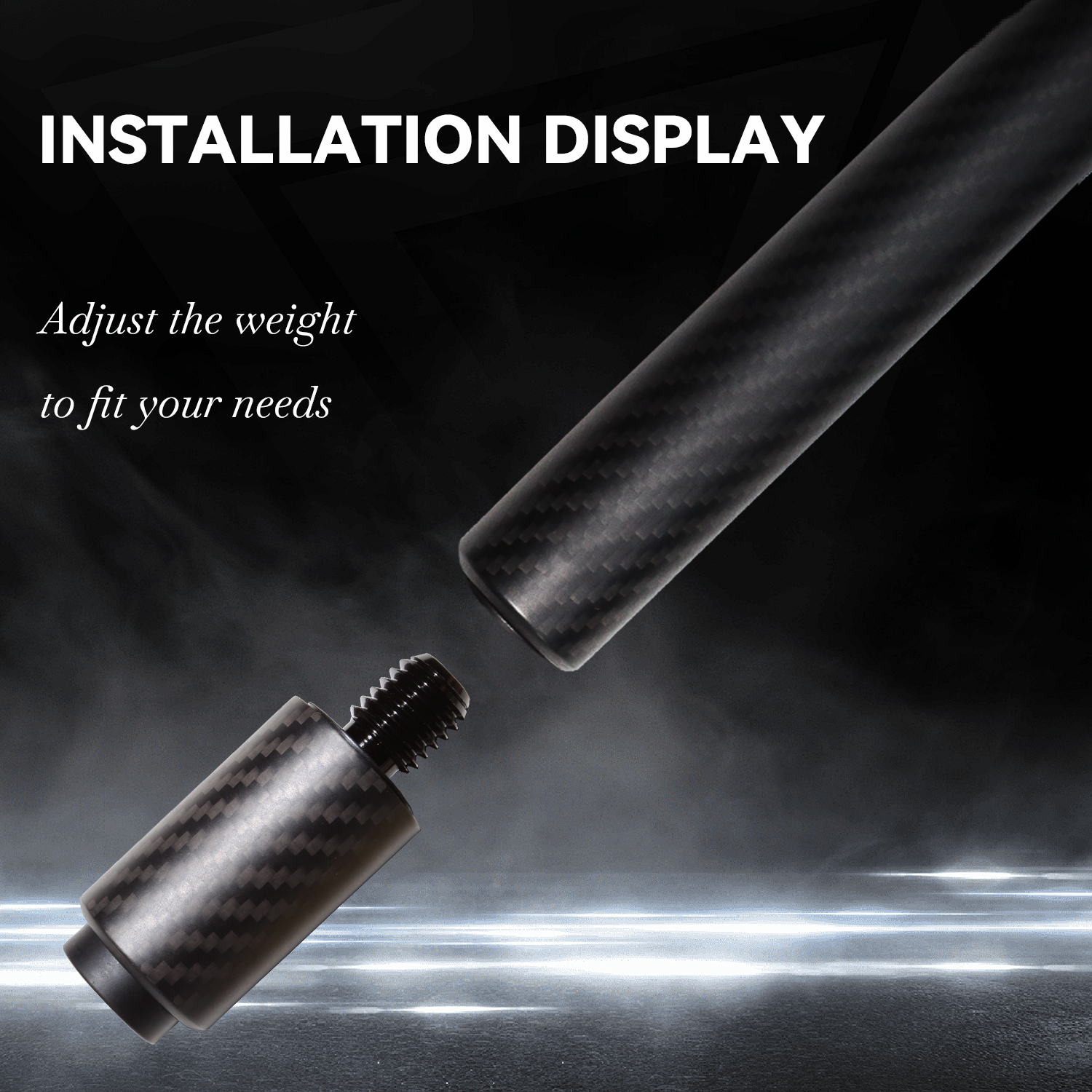 OKHEALING Pool Cue Extension Carbon Fiber Billiard Pool Stick Extender Quick Installation Billiard Accessories Parts for Pool Cue Butt End