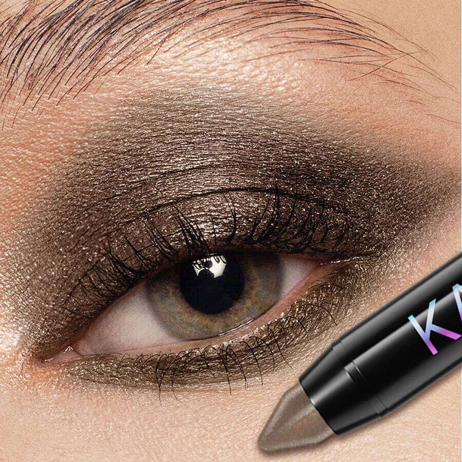 1pc Brown Pearl Eyeshadow Stick Pen Waterproof Long Lasting Shadow Makeup Dark Smoky High Pigments Eye Cosmetic Palette free shipping