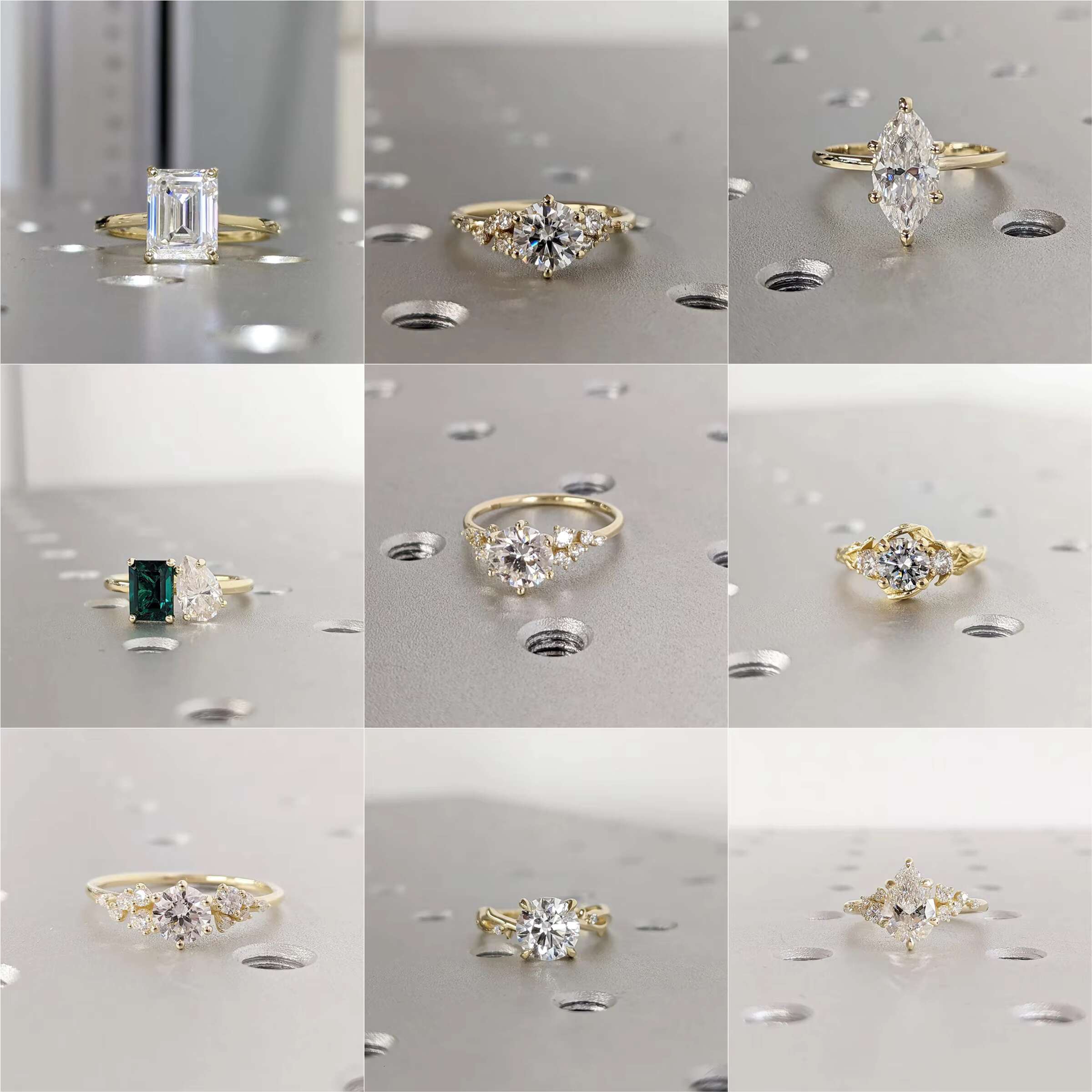 Elisa Wholesale Captivates With VVS Moissanite Diamond Engagement Wedding Rings in 10K 14K 18K Solid Yellow Gold for Her